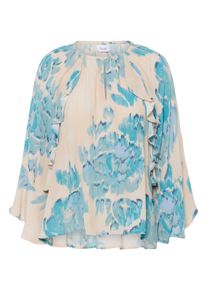 Kurzarmbluse Saint Tropez "Damen Kurzarm-Bluse PollyanaSZ", Damen, Gr. L, blau (allure shaded flower), Obermaterial: 100% Viskose CV., Blusen Kurzarmbluse