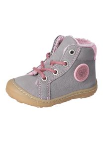 Lauflernschuh Pepino BY RICOSTA "GEORGIE 50, WMS: mittel", M&auml;dchen, Gr. 21, grau (grau, rosa), Leder, Schuhe Lauflernschuh, Winterschuh mit Weiten-Me&szlig;system, Gr&ouml;&szlig;enschablone zum Download