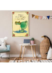 Leinwandbild LUCKYLINDE "Der Froch und die Tigerente - K&uuml;ssen ist&hellip;", bunt (farbe bild(er): bunt), B:60cm H:90cm T:2cm, Canvas, Holzrahmen, Bilder, Leinwandbild, Exklusive JANOSCH Kindermotive