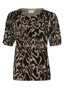 Strickpullover KAFFE "Damen Strickpullover KAliz", Damen, Gr. M, schwarz (schwarz, elephant graphic lines), Obermaterial: 80% Viskose CV. 20% Nylon NY., Pullover Strickpullover