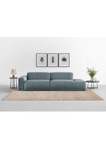 Big-Sofa Trendmanufaktur "Braga, mit hochwertigem Kaltschaum, Megasofa, Japandi-Design", blau (blau horizon), B:277cm H:72cm T:107cm, 100% Polyester, Sofas, Big-Sofa, modernes Big-Sofa, Couch mit hohem Sitzkomfort, 277/72/107 cm (B/H/T)