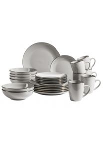 M&auml;ser Kombiservice M&Auml;SER "Metallic Rim", grau, 24, Geschirr-Sets, Kombiservice