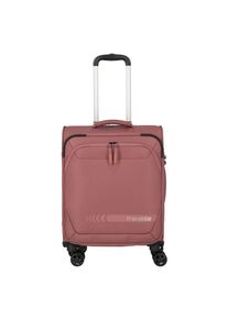 Handgep&auml;ckkoffer Travelite "KICK OFF Reisekoffer", Damen, Gr. B/H/T: 45cm x 55cm x 20cm 37 l, rosa, Polyester, Koffer Handgep&auml;ckkoffer, 4 Doppelrollen, Au&szlig;entaschen und Packgurte &ndash; leicht und robust