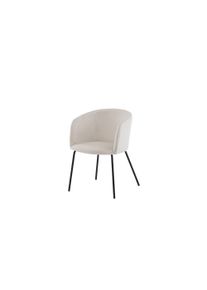 Esszimmerstuhl VENTURE HOME "Berit, gepolsterter Esszimmerstuhl, bis 150 kg belastbar", beige (schwarz, beige, schwarz, beige), B:55cm H:78cm T:55cm, Polyester, Schaumstoff, Sperrholz, Stahl, St&uuml;hle, Esszimmerstuhl, Polsterstuhl, weicher Bezug, Eisen, abgerundet, einladend