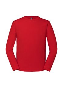 Fruit of the Loom Unisex Volwassen Iconic 195 Effen T-shirt met lange mouwen (Rood)