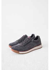 Waldl&auml;ufer Schn&uuml;rschuh WALDL&Auml;UFER "H-Carlo", Herren, Gr. 8 (42), grau (carbon grau), Veloursleder, Schuhe Schn&uuml;rschuh, Sneaker mit Schn&uuml;rung und Rei&szlig;verschluss, H-Weite