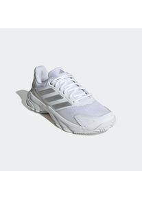 Tennisschuh adidas Performance "COURTJAM CONTROL 3", Damen, Gr. 39, cloud wei&szlig;, silber metallic, grau one, Synthetik, Textil, Schuhe Tennisschuh, f&uuml;r Hartcourt, All-Court