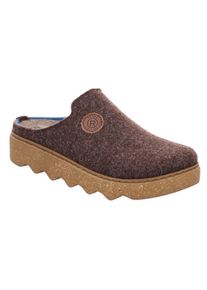 Pantoffel Rohde "Foggia-D", Damen, Gr. 37, dunkelbraun, Filz, meliert, Schuhe Pantoffel, Homeslipper, Wohlf&uuml;hlschuh, Filz Clog mit Plateausohle
