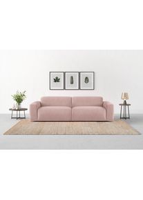 Big-Sofa Trendmanufaktur "Braga Japandi-Design, mit hochwertigem Kaltschaum, Megasofa, in Cord", lila (flieder), B:254cm H:72cm T:107cm, 92% Polyester, 8% Nylon, Sofas, Big-Sofa, modernes Big-Sofa, Couch mit hohem Sitzkomfort, 254/72/107 cm (B/H/T)