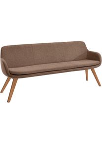 Essbank Musterring "Tavia", braun (copper, wildeiche), B:180cm H:87cm T:66cm, 100% PES, Sitzb&auml;nke, Essbank, Stativgestell Wildeiche massiv ge&ouml;lt, Breite 180, 200 oder 220 cm