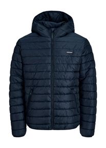 Jack & Jones Steppjacke JACK & JONES "JJELVIS LIGHT PUFFER HOOD", Herren, Gr. XS, blau (navy blazer), Web, Obermaterial: 100% Polyester, unifarben, regular fit normal, Jacken Steppjacke, Kunstfaser, regular fit