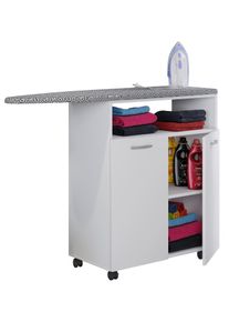 Vcm Kommode "Holz B&uuml;gelbrett Kommode Sideboard Rollen Bigilo", wei&szlig;, B/H/T: 112cm x 37cm, Sideboards, Kommode