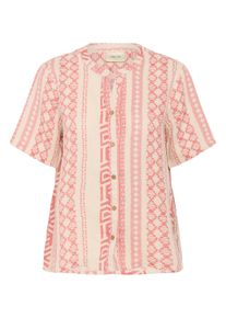 Hemdbluse Cream "Damen Hemd langarm CRBellis", Damen, Gr. L-XL, bunt (ethnic geo porcelain rose), Obermaterial: 100% Leinen LI., Blusen Hemdbluse
