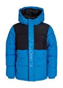 Jack & Jones Steppjacke JACK & JONES JUNIOR "JCOSPEED PUFFER SN JNR", Jungen, Gr. 176, imperial blau detail:schwarz blocking, tone in tone print, Web, Obermaterial: 100% Polyester, unifarben mit Farbeinsatz, regular fit normal, elastischer Bund, Jacken Steppjacke, Polyester, regular fit