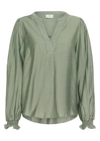 Langarmbluse Kaffe "Damen Langarm-Bluse KAmariana", Damen, Gr. 36, gr&uuml;n (oil gr&uuml;n), Obermaterial: 80% Viskose CV. 20% Polyamid PA., Blusen Langarmbluse