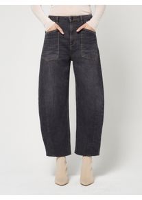Relax-fit-Jeans GANG "94ODINA", Damen, Gr. 26, N-Gr, detached schwarz wash, Denim/Jeans, Obermaterial: 98% Baumwolle, 2% Elasthan, weit kn&ouml;chellang, Jeans Relax-fit-Jeans, O-Shape mit aufgesetzten Taschen