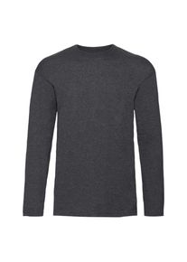 Fruit of the Loom Unisex Adult Valueweight Polycotton T-shirt met lange mouwen (Donkergrijze heide)