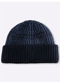Strickm&uuml;tze Casual Looks, Herren, blau (dunkelblau, meliert), Kunstfaser, M&uuml;tzen Strickm&uuml;tze