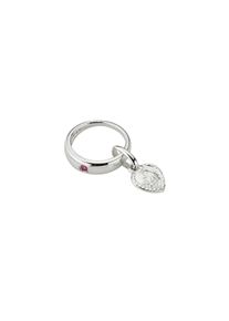 Kettenanh&auml;nger Firetti "Schmuck Geschenk Silber 925 Anh&auml;nger Taufring Herz mit Engelmotiv", silberfarben, pink, pink, Schmuckanh&auml;nger, Damen, Silber 925 (Sterlingsilber), 0,75 g, Kettenanh&auml;nger, mit Zirkonia (synth.)