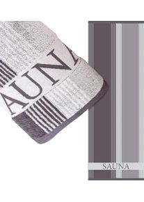 Saunatuch Dyckhoff "Saunastreifen", grau (anthrazit), B:80cm L:200cm, Walkfrottee, Obermaterial: 100% Baumwolle, Handt&uuml;cher, Saunatuch, mit breiter Bord&uuml;re