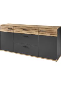 Sideboard "Quincy", schwarz (anthrazit), B:180cm H:82cm T:40cm, SET ONE BY Musterring, Sideboards, Sideboard, Viel Stauraum, in Anthrazit oder Lichtgrau erh&auml;ltlich, 180 cm breit