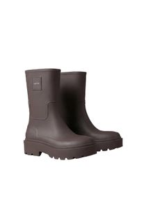 Gummistiefel Calvin Klein "RAINBOOT RUBBER", Damen, Gr. 40, braun (fudge), Synthetik, unifarben, Basic, Schuhe Gummistiefel, Regenstiefel, Regenboots mit Plateausohle und Logoschriftzug