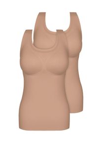 Sassa Mode Achseltop SASSA "2er Pack BH-Shirt mit herausnehmbaren Pads bonded micro", Damen, Gr. XL, N-Gr, beige (sand), Mikrofaser, Obermaterial: 80% Polyamid PA. 20% Elasthan EL., Unterhemden Achseltop