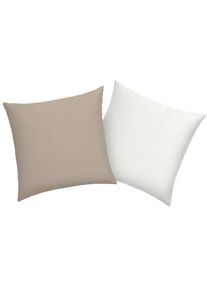 Kissenbezug OTTO HOME "DESNER2 100% Microfaser, extra weich, allergikerfreundlich", wei&szlig; (wei&szlig;, beige), B:40cm L:40cm, Microfaser, Obermaterial: 100% Polyester, Kissenbez&uuml;ge, Kissenbezug, uni Kissenh&uuml;lle in Wendeoptik, schnell trocknend, pflegeleicht