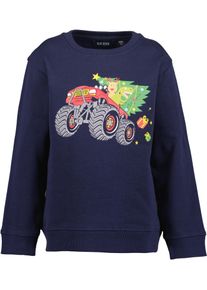 Sweatshirt Blue Seven, Jungen, Gr. 98, blau (nachtblau), angeraute Sweatware, Obermaterial: 100% Baumwolle, bedruckt, unifarben, Basic normal, Rundhals, Rippb&uuml;ndchen, Sweatshirts Sweatshirt, Baumwolle