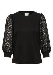 Langarmbluse Kaffe "Damen Langarm-Shirt KAbecca", Damen, Gr. S, schwarz (schwarz deep), Obermaterial: 94% Viskose CV. 6% Elasthan EL., Blusen Langarmbluse