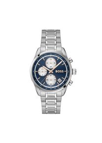Chronograph BOSS "GRAND PRIX", silber (silberfarben, blau, wei&szlig;), Armbanduhren, Damen, Chronograph, Quarzuhr, Armbanduhr, Damenuhr, Herrenuhr, Edelstahlarmband, analog