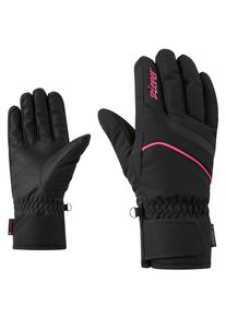 Skihandschuhe Ziener "KHANIA-Z PrimaLoft DAMEN", Damen, Gr. 8,5, schwarz (schwarz.pink lily), Kunstfaser, Handschuhe Skihandschuhe, wasserabweisend, windabweisend, extra warm, weich