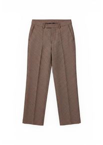 Stoffhose Zero "Karo-Hose mit Biesen", Damen, Gr. 34, EURO, beige (beige, braun), Obermaterial: 98% Polyester PES. 2% Elasthan EL., Hosen Stoffhose