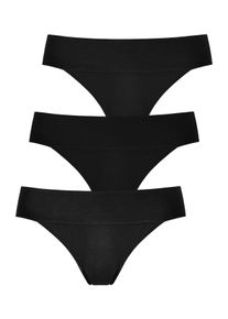 String Lascana, Damen, Gr. 32/34, 3 Stk., schwarz, Obermaterial: 94% Modal (TENCEL&trade;), 6% Elasthan, unifarben, Unterhosen String, mit besonders komfortablem B&uuml;ndchen