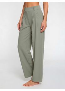 Palazzohose Lascana "Schlupfhose mit Bundfalten", Damen, Gr. 52/54, N-Gr, gr&uuml;n (mintgr&uuml;n), Obermaterial: 60% Polyester, 33% Viskose, 7% Elasthan, unifarben, Basic, Hosen Palazzohose, mit weiten, geraden Beinen
