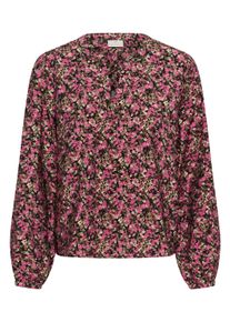 Langarmbluse Kaffe "Damen Bluse langarm KAbella", Damen, Gr. 40, schwarz (pink schwarz graphic flower), Obermaterial: 87% Viskose LENZING ECOVERO CV LenzEcov. 13% Nylon NY., Blusen Langarmbluse