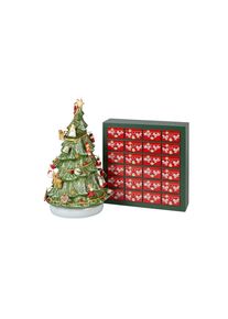 Villeroy & Boch Weihnachtsfigur VILLEROY & BOCH "Adventskalender mit 3D Baum Christmas Toy's Memory 25 x 32 x 40 bunt", bunt, Dekofiguren, Weihnachtsfigur