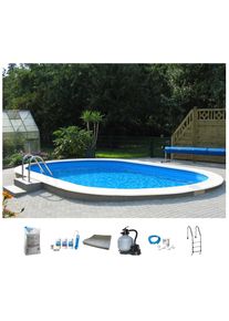 Ovalpool MY POOL BWT "PREMIUM mit blauer Innenfolie", wei&szlig;, B:360cm H:150cm L:737cm, Schwimmbecken, Ovalpool, H&ouml;he 150 cm, in verschiedenen Gr&ouml;&szlig;en