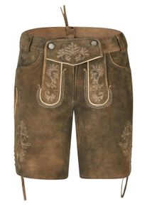 Spieth & Wensky Lederhose SPIETH & WENSKY "Spieth & Wensky Lederhose Karisma", Damen, Gr. 44, N-Gr, braun (vulkan, st 134, d sand), Obermaterial: 100% Lammleder LEL., uni, regular fit, Hosen Lederhose, mit traditioneller Stickerei