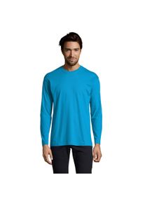 SOLS Heren Monarch T-shirt met lange mouwen (Aqua)
