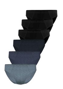 Slip SEIDENSTICKER "6er Pack Herren Mini Slip", Herren, Gr. 5, schwarz, navy, schwarz jeans, jeans, Single-Jersey, Obermaterial: 95% Baumwolle CO. 5% Elasthan EL., Unterhosen Slip