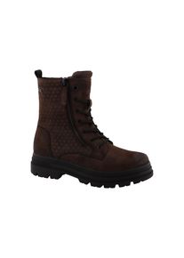Winterboots Tom Tailor, Damen, Gr. 36, braun, Lederimitat, Textil, Schuhe Winterboots, Blockabsatz, Schn&uuml;rboots mit wasserabweisender TEX-Ausstattung