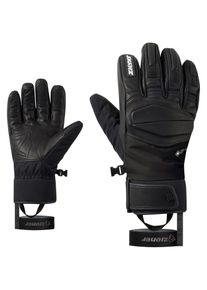 Skihandschuhe Ziener "GELLDO-Z GORE-TEX PrimaLoft", Herren, Gr. 10, schwarz, Materialmix, Handschuhe Skihandschuhe, wasserdicht, winddicht, atmungsaktiv, extra warm, Lederanteile