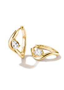 Paar Creolen Thomas Sabo "Fluid Elegance Creolen mit Zirkoniastein gelbgoldfarben", gelbgoldfarben, kristallwei&szlig;, kristallwei&szlig;, Ohrringe, Damen, Metall, Paar Creolen, mit Zirkonia (synth.)