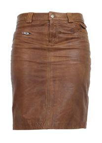 Bleistiftrock RICANO "Lederrock 0132 Skirt", Damen, Gr. S, braun (cognac), Obermaterial: 100% Lammnappaleder LANA., schmal, R&ouml;cke Bleistiftrock, Handgefertigt aus echtem Leder