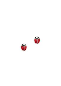 Paar Ohrstecker Firetti "Schmuck Geschenk Silber 925 Ohrschmuck Ohrringe Marienk&auml;fer", rot (silberfarben, rot, schwarz), Ohrringe, M&auml;dchen, Silber 925 (Sterlingsilber), Paar Ohrstecker, Emaille