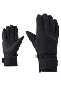 Skihandschuhe Ziener "KHANIA-Z PrimaLoft DAMEN", Damen, Gr. 7.5, schwarz, Kunstfaser, Handschuhe Skihandschuhe, wasserabweisend, windabweisend, extra warm, weich