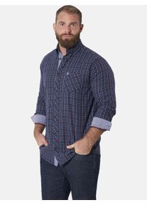 Karohemd Jan Vanderstorm "Doppelpack Hemd TOLVI", Herren, Gr. XXL, weit, rot (dunkelrot grau kariert), Obermaterial: 100% Baumwolle CO., Hemden Karohemd