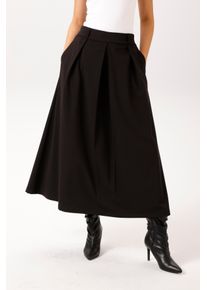 Maxirock Aniston CASUAL, Damen, Gr. 36/38, schwarz, Stoff, Obermaterial: 65% Polyester, 33% Viskose, 2% Elasthan, unifarben, figurumspielend kn&ouml;chelfrei, R&ouml;cke Maxirock, in A-Linien-Form - NEUE KOLLEKTION, Topseller