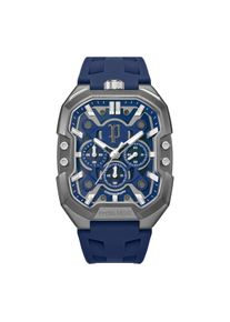 Chronograph Police "Bullhead", blau, Armbanduhren, Herren, Chronograph, Quarzuhr, Armbanduhr, Herrenuhr, Lederarmband, analog, Stoppfunktion
